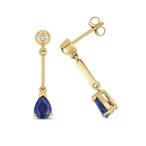 Blue Sapphire Drop Earrings